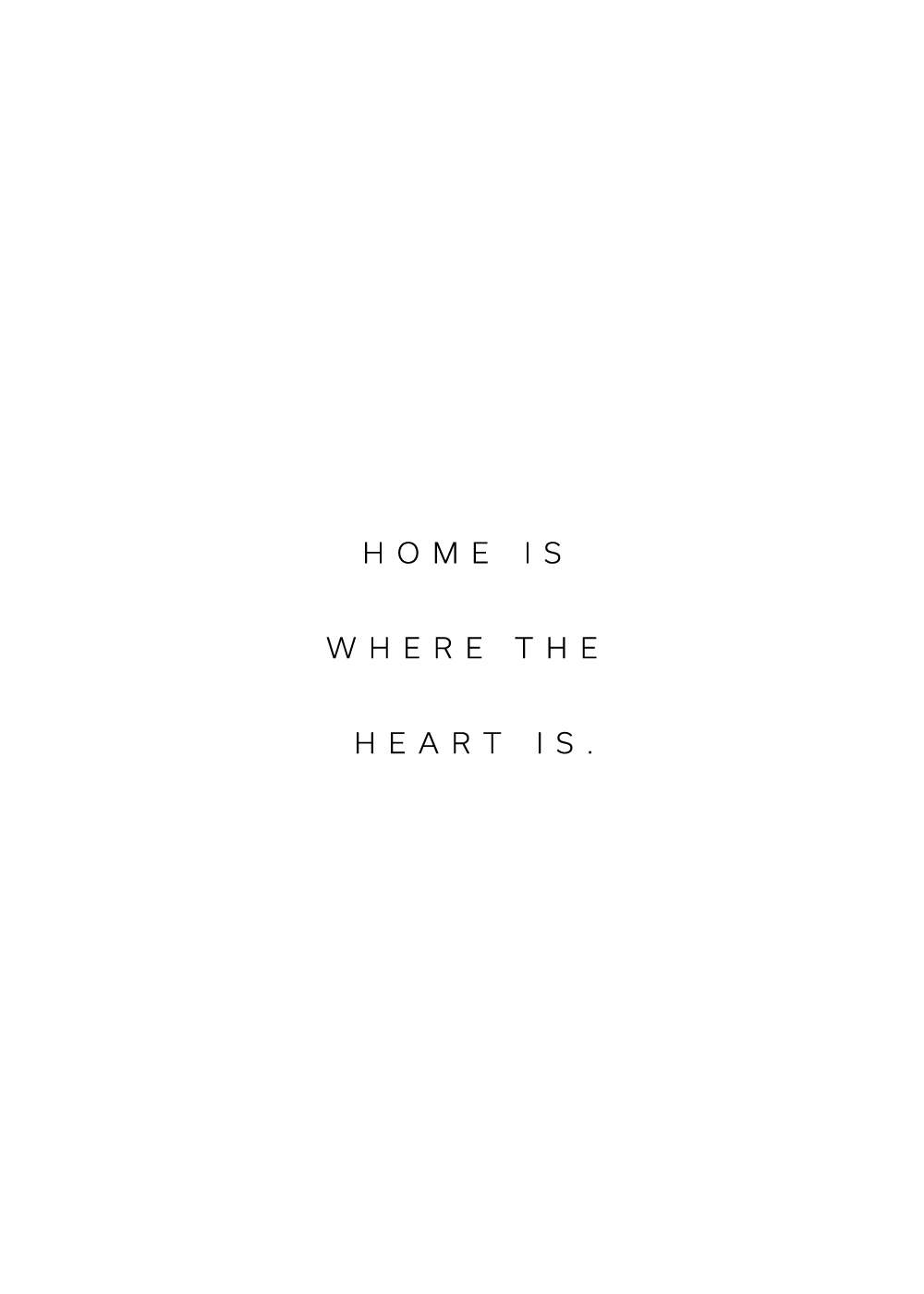 "Home is where the heart is" citatplakat