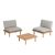 LAFORMA Viridis loungesæt m. 2 havestole og 1 havebord, m. stofhynder – natur akacietræ og aluminium