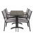 VENTURE DESIGN havesæt, m. Denver cafébord (120×70) og 4 Copacabana stole, m. armlæn – aintwood/alu