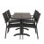 VENTURE DESIGN havesæt, m. Denver cafébord (120×70) og 4 Copacabana stole, m. armlæn – aintwood/alu
