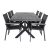 VENTURE DESIGN havesæt – m. Rives bord (200×100) og 6 Parma stole, m. armlæn – sort akacie/alu